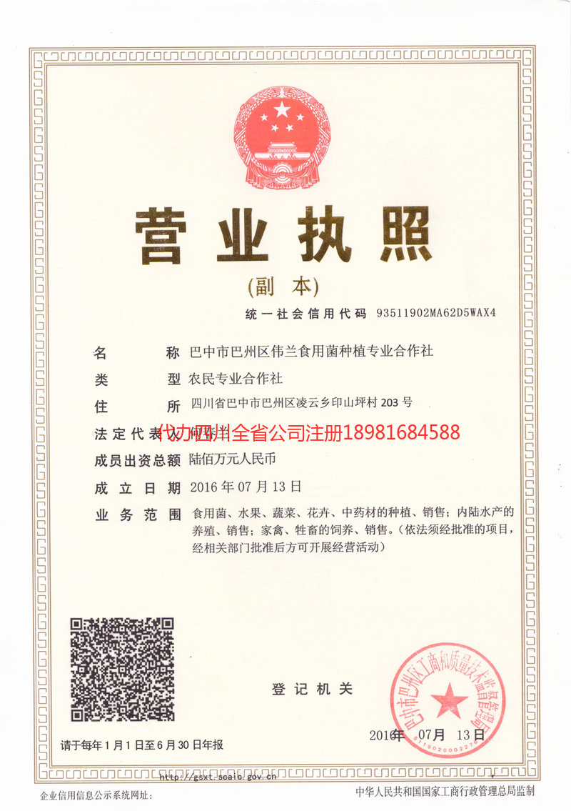 义乌义乌伟兰食用菌种植专业合作社